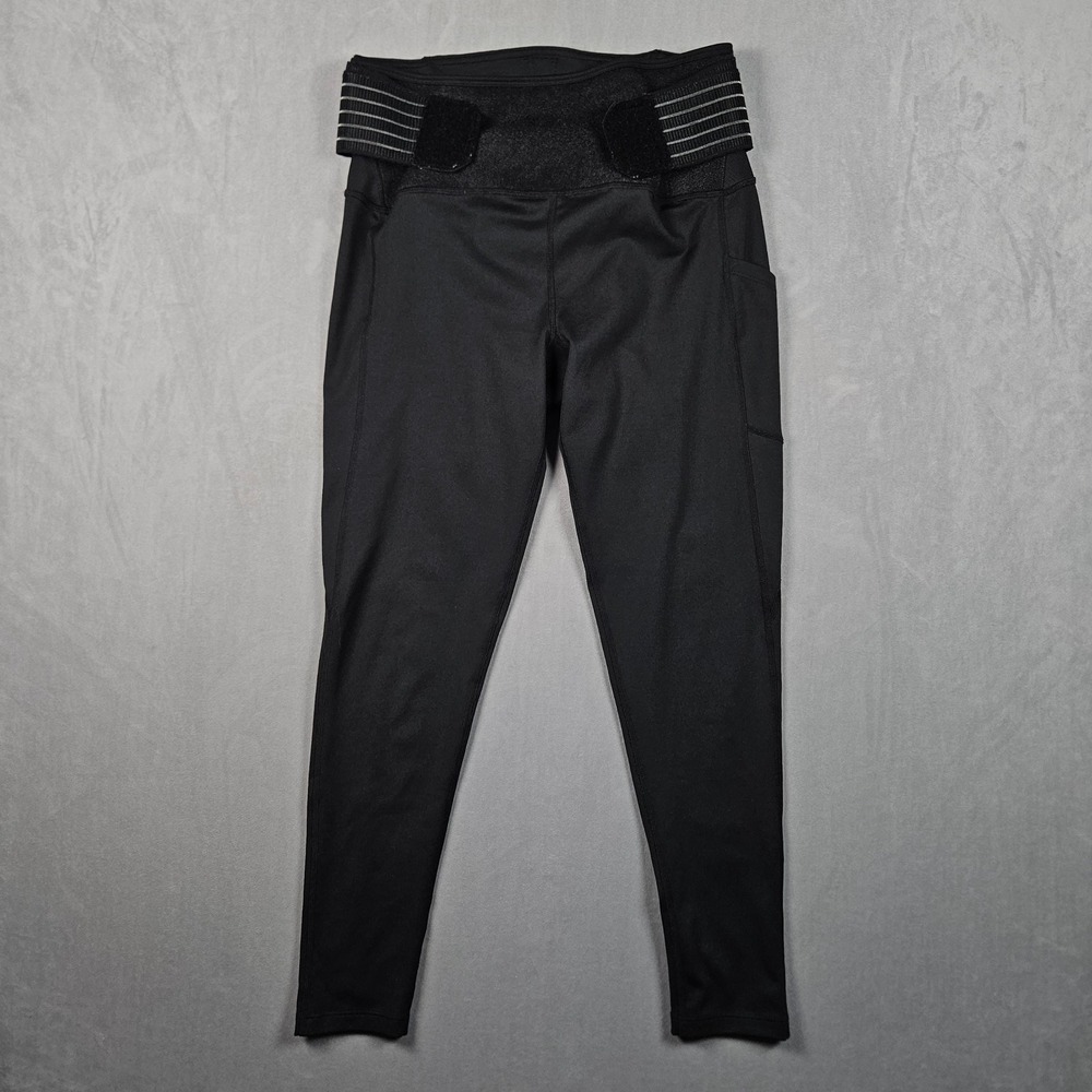Tommie Copper Compression Leggings Womens Medium Black Lower Back Support Pocket